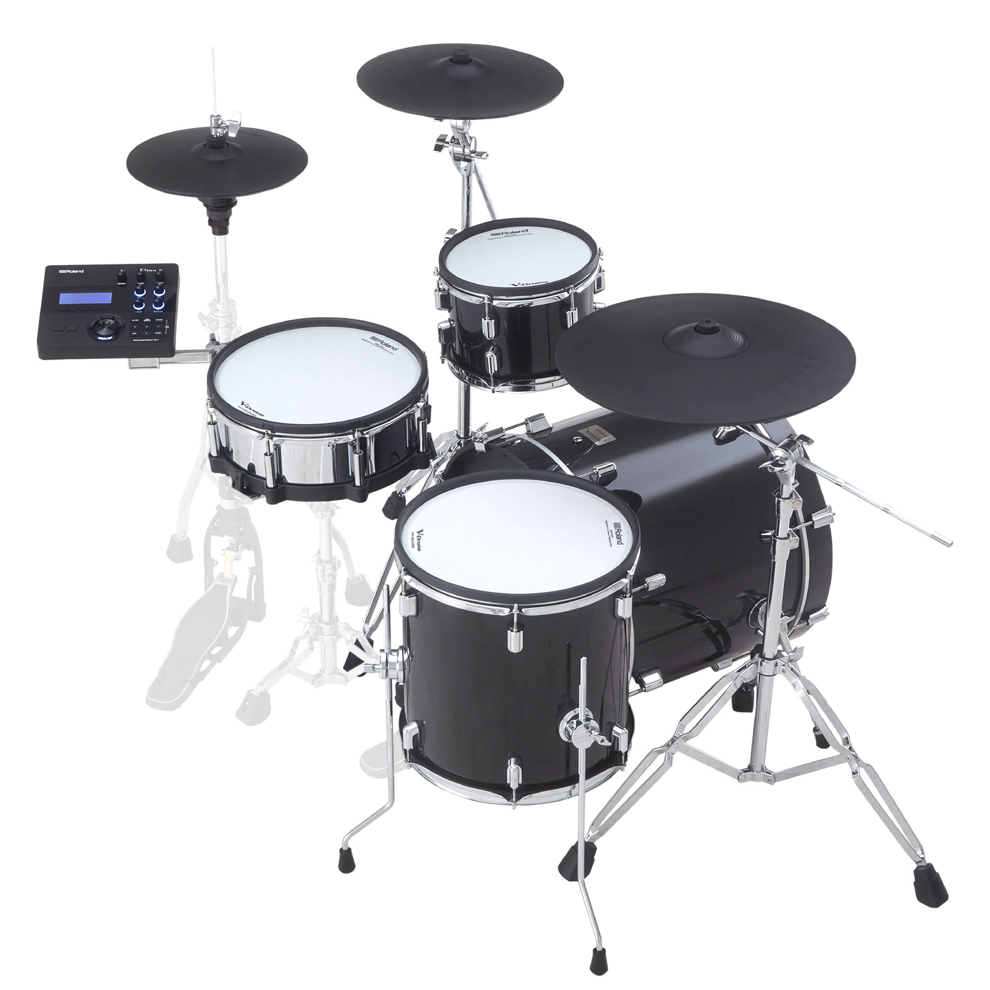 Roland VAD503 Drum Set 全尺寸木製鼓殼的流線型套鼓